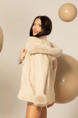 Winter Pulse Зимно Палто - Бомбър От Кашмир - Soft Beige - Изображение 12