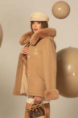 Winter Pulse Зимно Палто - Бомбър От Кашмир - Nude - Изображение 12
