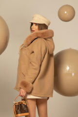Winter Pulse Зимно Палто - Бомбър От Кашмир - Nude - Изображение 10