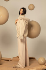Winter Pulse Зимно Палто - Бомбър От Кашмир - Soft Beige - Изображение 10