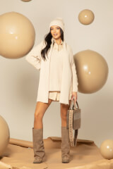 Snug & Chic Шал От Плетиво - Seashell - Изображение 5