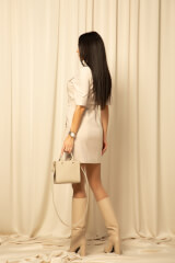 Off-Duty Tie Dress Рокля - Soft Beige - Изображение 4