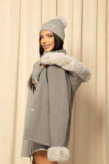 Winter Whisper Шал От Плетиво - Grey - Изображение 4