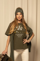 Alessa HNWI T-Shirt От Памук - Military - Изображение 2