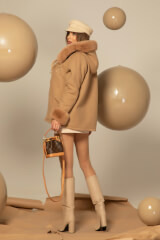 Winter Pulse Зимно Палто - Бомбър От Кашмир - Mocha - Изображение 21