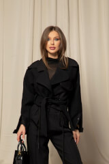 Fashion Move Къс Тренч - Black - Изображение 2