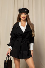 Fashion Move Къс Тренч - Black - Изображение 11