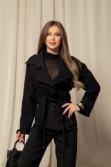 Fashion Move Къс Тренч - Black - Изображение 8