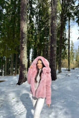 Winter Bunny Hăinuță Din Blană Eco - Pink - Imagine 4