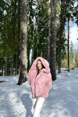 Winter Bunny Hăinuță Din Blană Eco - Pink - Imagine 5