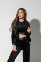 Plush Energy Плюшен Суитшърт - Black - Изображение 3