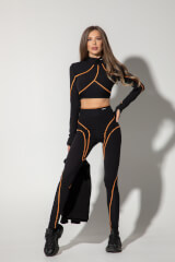 Prime Active Кроп-Топ С дълъг Ръкав - Black/Orange - Изображение 3