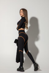 Prime Active Кроп-Топ С дълъг Ръкав - Black/Orange - Изображение 5