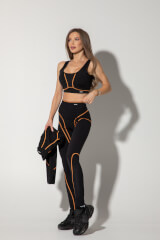 Prime Active Кроп-Топ - Black/Orange - Изображение 9