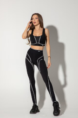 Prime Active Кроп-Топ - Black/White - Изображение 3