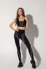 Prime Active Кроп-Топ - Black/White - Изображение 5