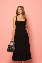 Elegant Euphoria  Midi Рокля - Black - Изображение 2