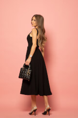 Elegant Euphoria  Midi Рокля - Black - Изображение 3