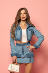 Denim Elegance Κοντό Τζάκετ - Εικόνα 6