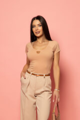 Everyday insignia Блузка От Памук - Mocha - Изображение 9