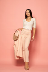 Business elegance Κολάν Με Ενσωματωμένη Ζώνη - Light Pink - Εικόνα 6