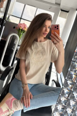 Inspire Insignia T-Shirt с бродерия - Soft Beige - Изображение 2