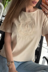 Inspire Insignia T-Shirt с бродерия - Soft Beige - Изображение 3