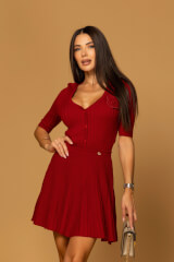 Dream Ribbon Fustă Scurtă - Burgundy - Imagine 3