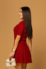 Dream Ribbon Fustă Scurtă - Burgundy - Imagine 6