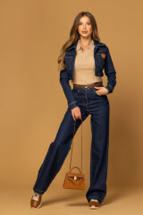 Denim Society Jachetă scurtă din denim - Dark Blue - Imagine 4