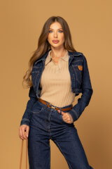 Denim Society Jachetă scurtă din denim - Dark Blue - Imagine 6