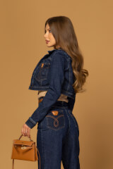 Denim Society Jachetă scurtă din denim - Dark Blue - Imagine 11