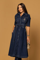 Elevated Essentials Rochie-trench - Denim