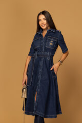 Elevated Essentials Rochie-trench - Denim - Imagine 2