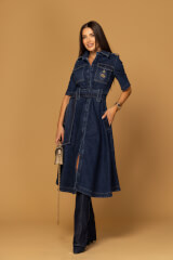 Elevated Essentials Rochie-trench - Denim - Imagine 7