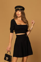 Signature Soft Fustă din tricot - Black - Imagine 4