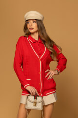 Forever Luxe Жилетка От Плетиво - Red - Изображение 3