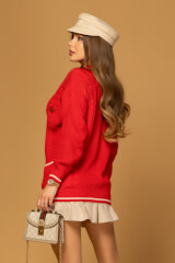 Forever Luxe Жилетка От Плетиво - Red - Изображение 5