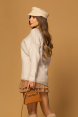 Wool Poise Pulover din lână - Soft Beige - Imagine 6