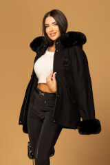 Winter Pulse Palton de Iarnă - Bomber din Cașmir - Black - Imagine 3