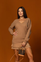 Wool Poise Пуловер От вълна - Mocha - Изображение 10