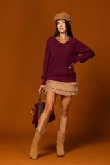 Pure Comfort Pulover din lână - Burgundy - Imagine 6
