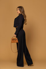 Old money Pantaloni cu Picior Larg - Dark Blue - Imagine 13