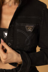 Denim Society Jachetă scurtă din denim - Black - Imagine 2