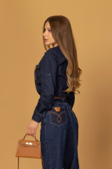 Denim Society Cămașă Din Denim - Dark Blue - Imagine 7