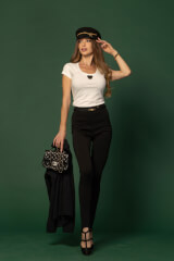 Everyday insignia Bluză Din Bumbac - Ecru - Imagine 3