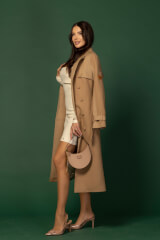 Sleek knit Rochie cu decolteu bărcuță - Soft Beige - Imagine 14