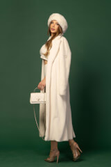 Winter Bunny Palton Lung din Eco Blană - Ecru - Imagine 23