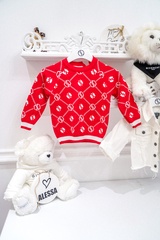 Alessa Mini Religion pulover din tricot cu maneca lunga - roșu - Imagine 5