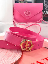 Rococo Logo Candy Pink Колан - тесен със златна тока - Изображение 3
